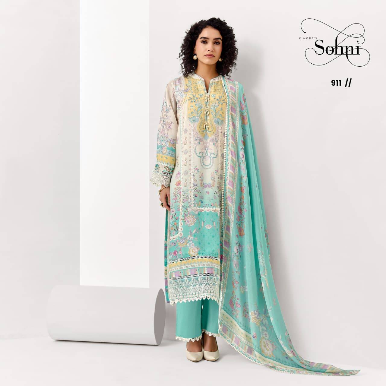 Sohani Beauty Vol 84 By Kimora suit 911 To 914 Series Stylish Beautiful Colourful Muslin Dresses At Wholesale Price